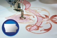 iowa map icon and machine embroidery