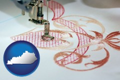 kentucky map icon and machine embroidery