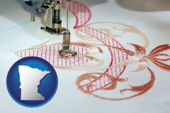minnesota map icon and machine embroidery