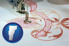 vermont map icon and machine embroidery