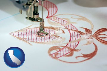 machine embroidery - with California icon
