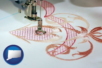 machine embroidery - with Connecticut icon