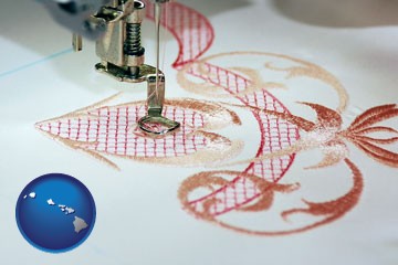 machine embroidery - with Hawaii icon