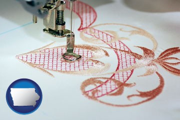 machine embroidery - with Iowa icon