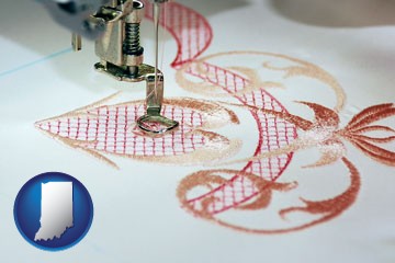 machine embroidery - with Indiana icon
