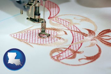 machine embroidery - with Louisiana icon