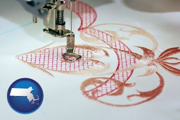 machine embroidery - with Massachusetts icon