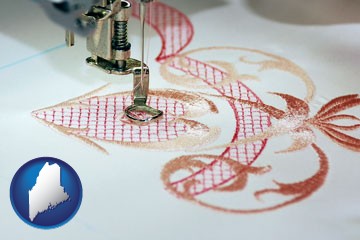 machine embroidery - with Maine icon