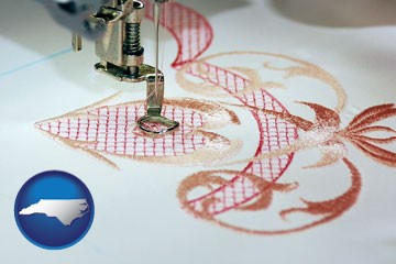 machine embroidery - with North Carolina icon