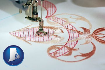 machine embroidery - with Rhode Island icon