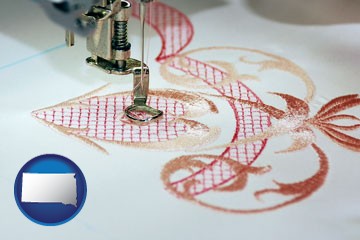 machine embroidery - with South Dakota icon