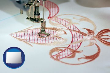 machine embroidery - with Wyoming icon